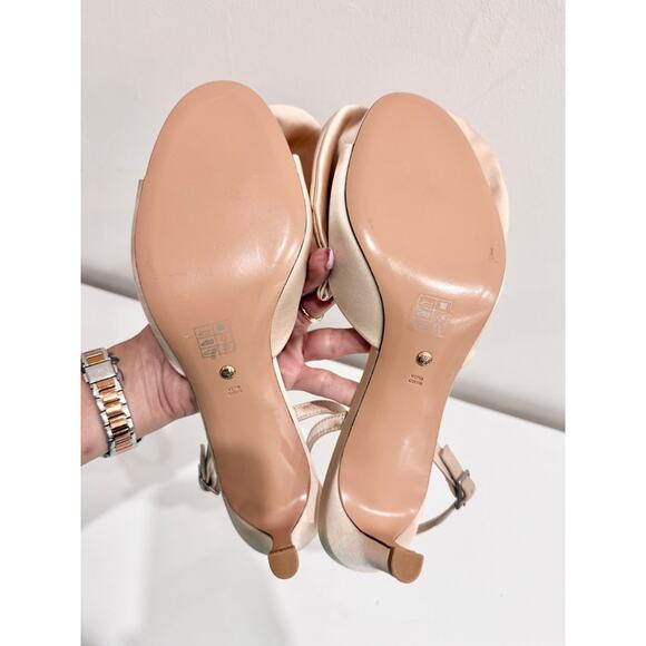 Pelle Moda Uzma Satin Floral Slingback Pump Heels Champagne Pink Women's Size 10 - Picture 7 of 7